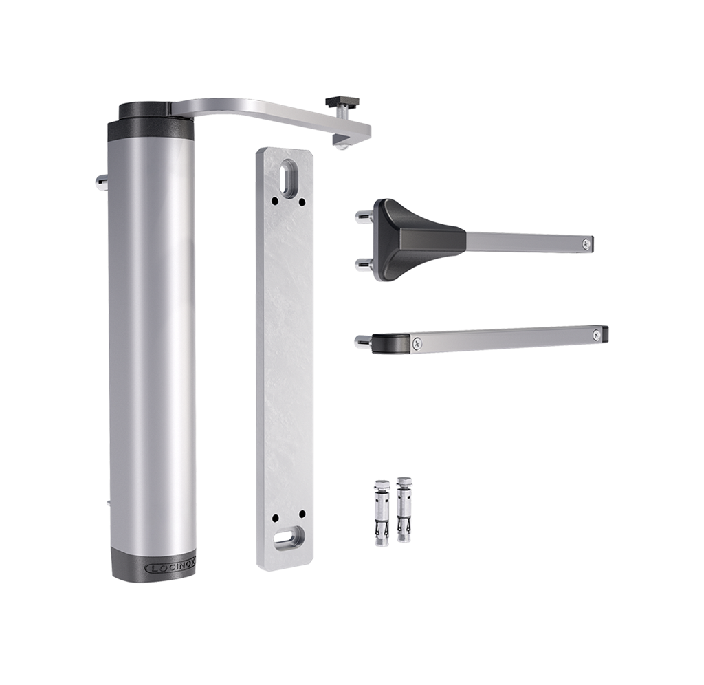 Locinox VERTICLOSE-2-WALL hydraulischer Torschließer zur Wandmontage, silber eloxiert