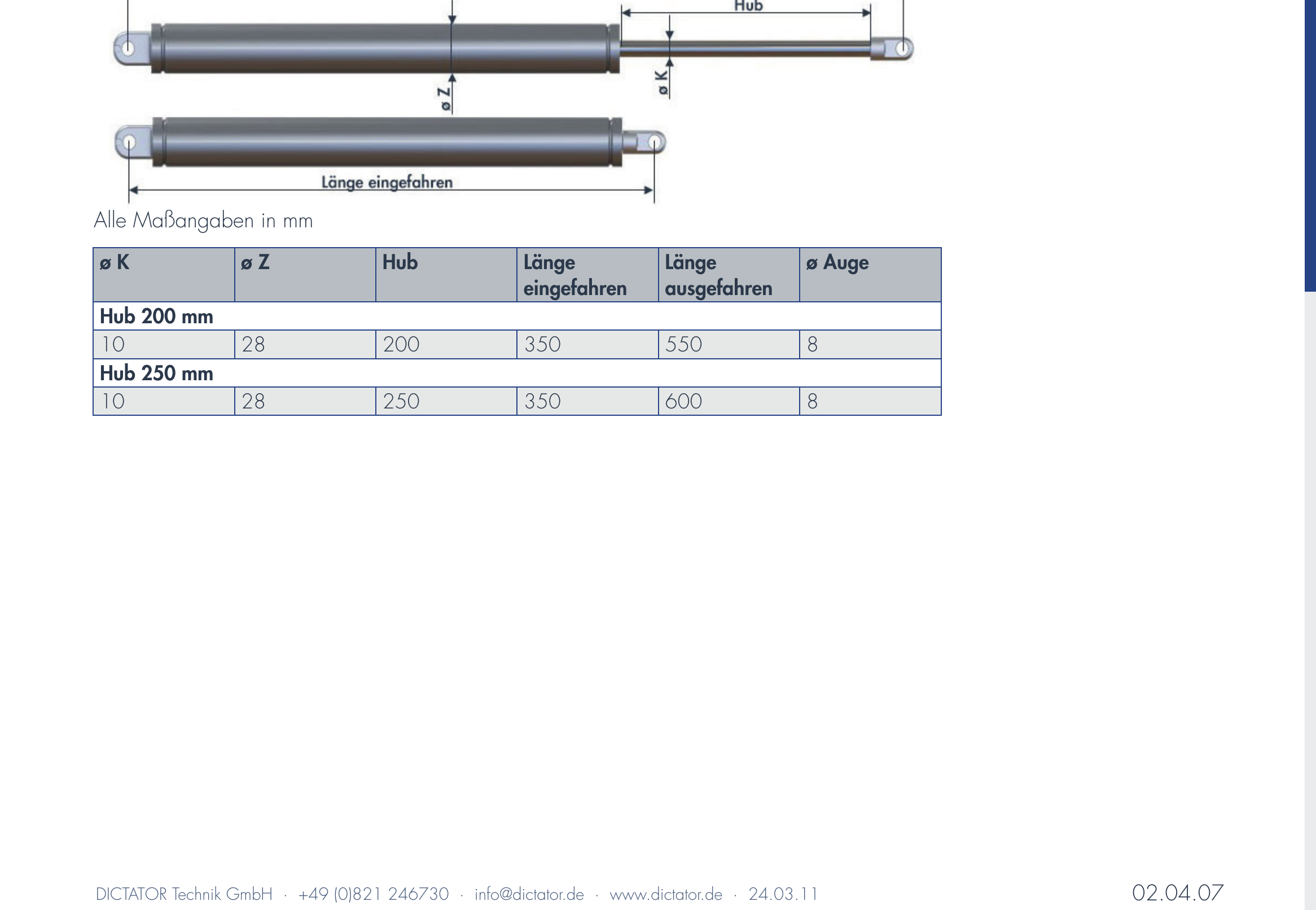 Masszeichnung DICTATOR Tueroeffnungsbegrenzer TBR 10-28