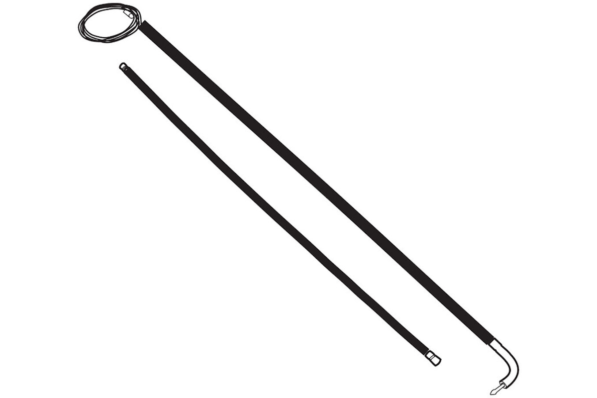 GEZE Bowdenzug 133092 für TS 5000 L-ISM VPK Gleitschiene mit Umlenkung, schwarz-transparent