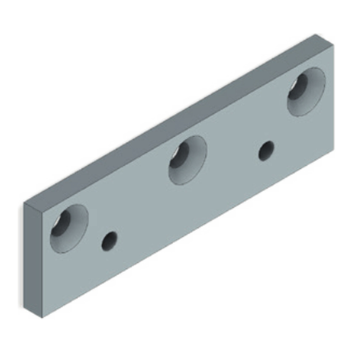 DICTATOR Montageplatte TB 205479, 80 × 25 mm, Edelstahl V2A, mit zwei Gewindebohrungen M5 für Flügelböckchen