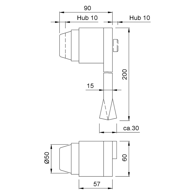 KWS 2019 Türpuffer Steinanker 200 kg Technische Zeichnung