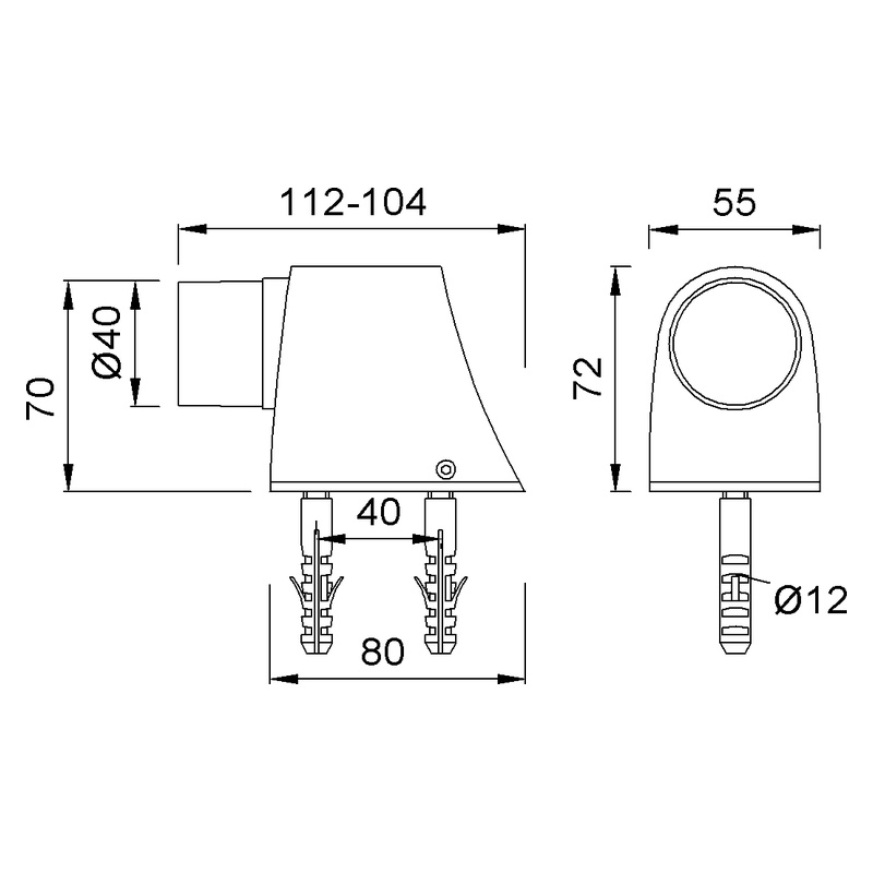 KWS 2124 Türpuffer Montageplatte Technische Zeichnung