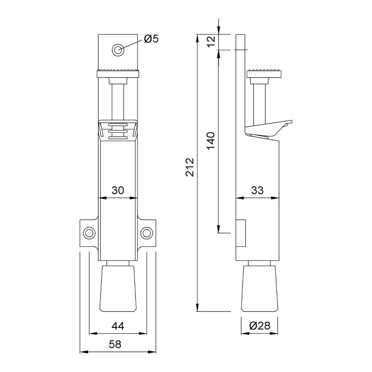 KWS 1089 1093 Tretbolzen Technische Zeichnung