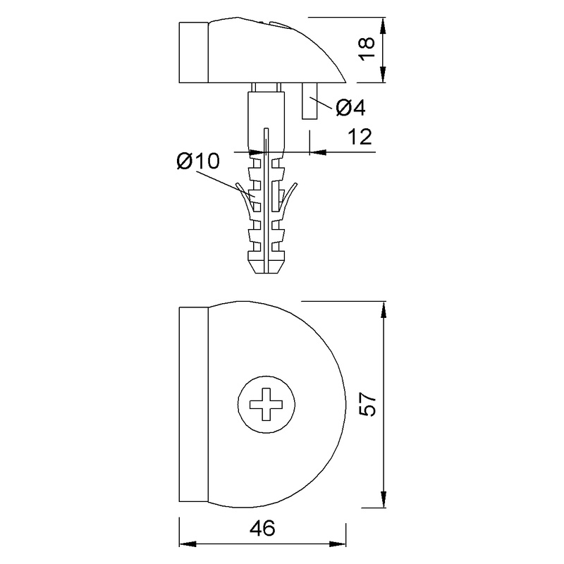 KWS 2001 Bodenpuffer flach Technische Zeichnung