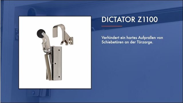 Produktvideo: DICTATOR Z 1100 dämpft eine Schiebetür und zieht sie in die Endlage