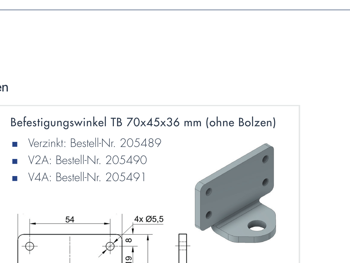 DICTATOR Befestigungswinkel TB 70×45×36 mm, verzinkt Montagezubehör
