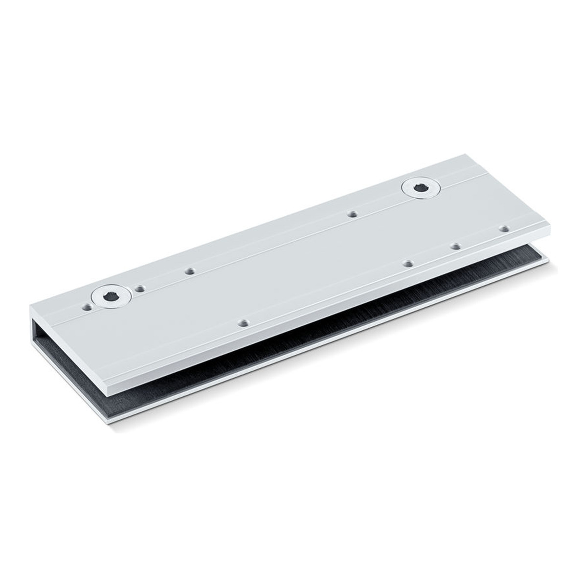 GEZE Glasklemmschuh 014835 silberfarbig für Ganzglastüren, Aluminium, für TS 3000 und TS 2000 NV, bis 10 mm Glasstärke