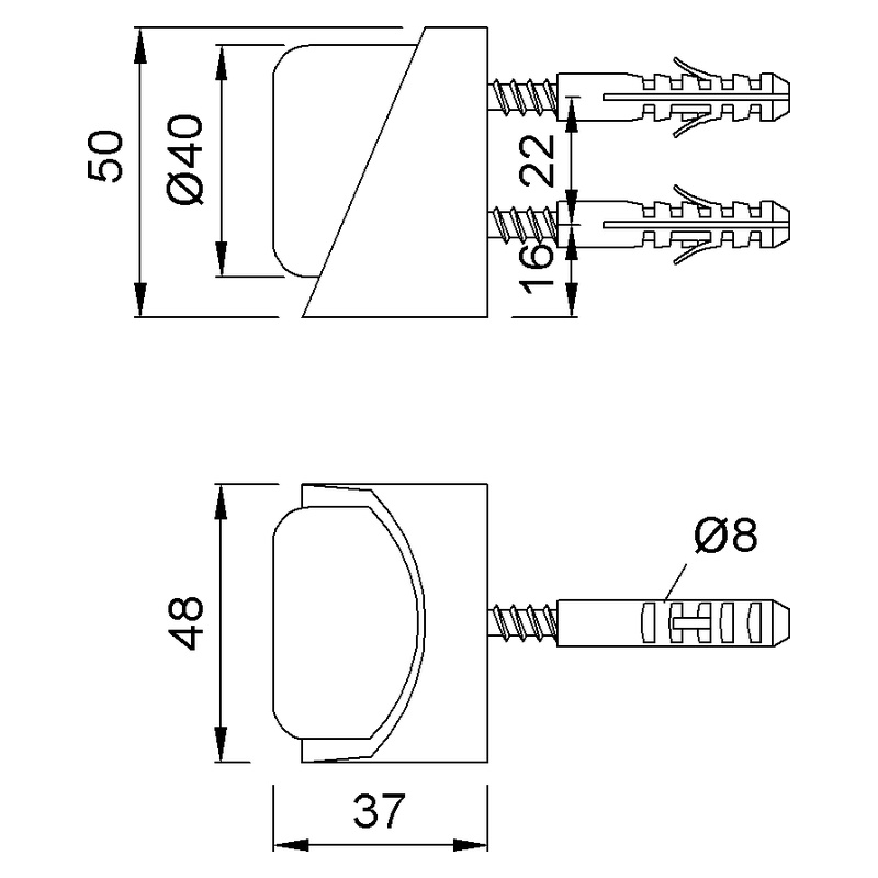 KWS 2029 Wandpuffer Technische Zeichnung