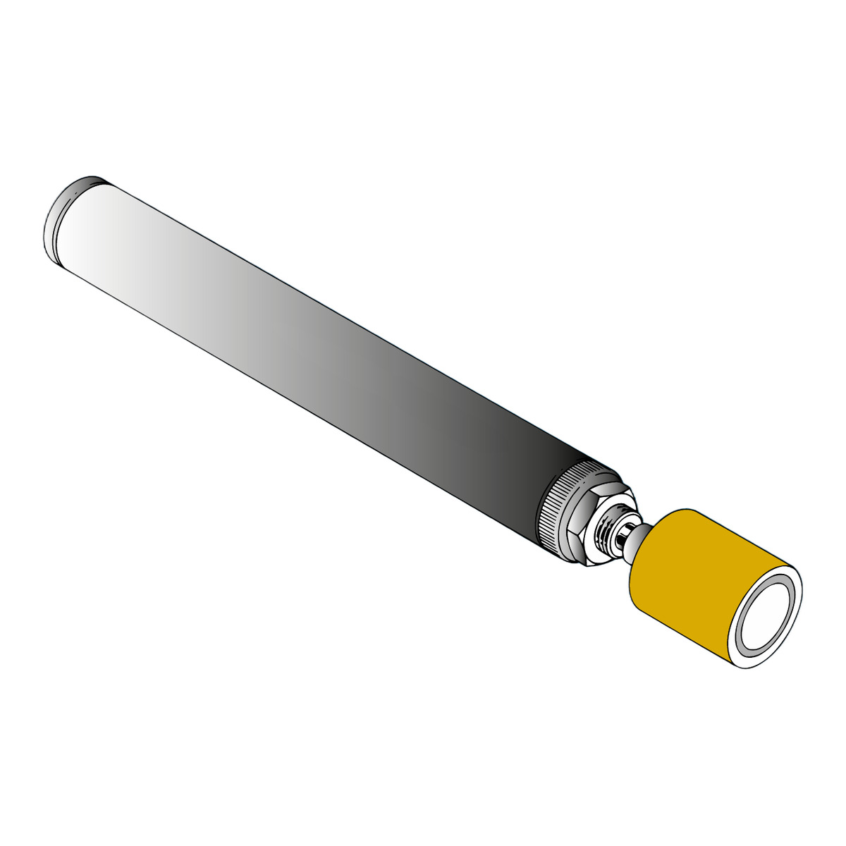 DICTATOR EDH M 28 Endlagendämpfer, einseitig, Zylinder Ø 28 mm mit Permanentmagnet an der Kolbenstange