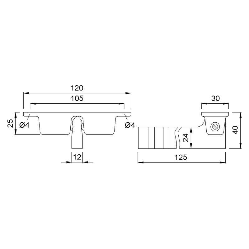 KWS 1056 1057 Flachfeststeller Technische Zeichnung