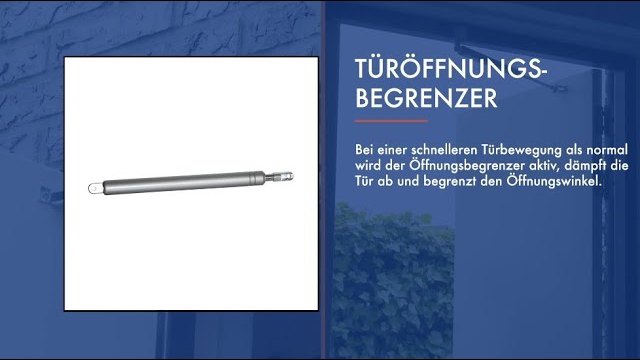 Produktvideo: DICTATOR Türöffnungsbegrenzer hält eine Tür vor dem Aufschlagen zurück