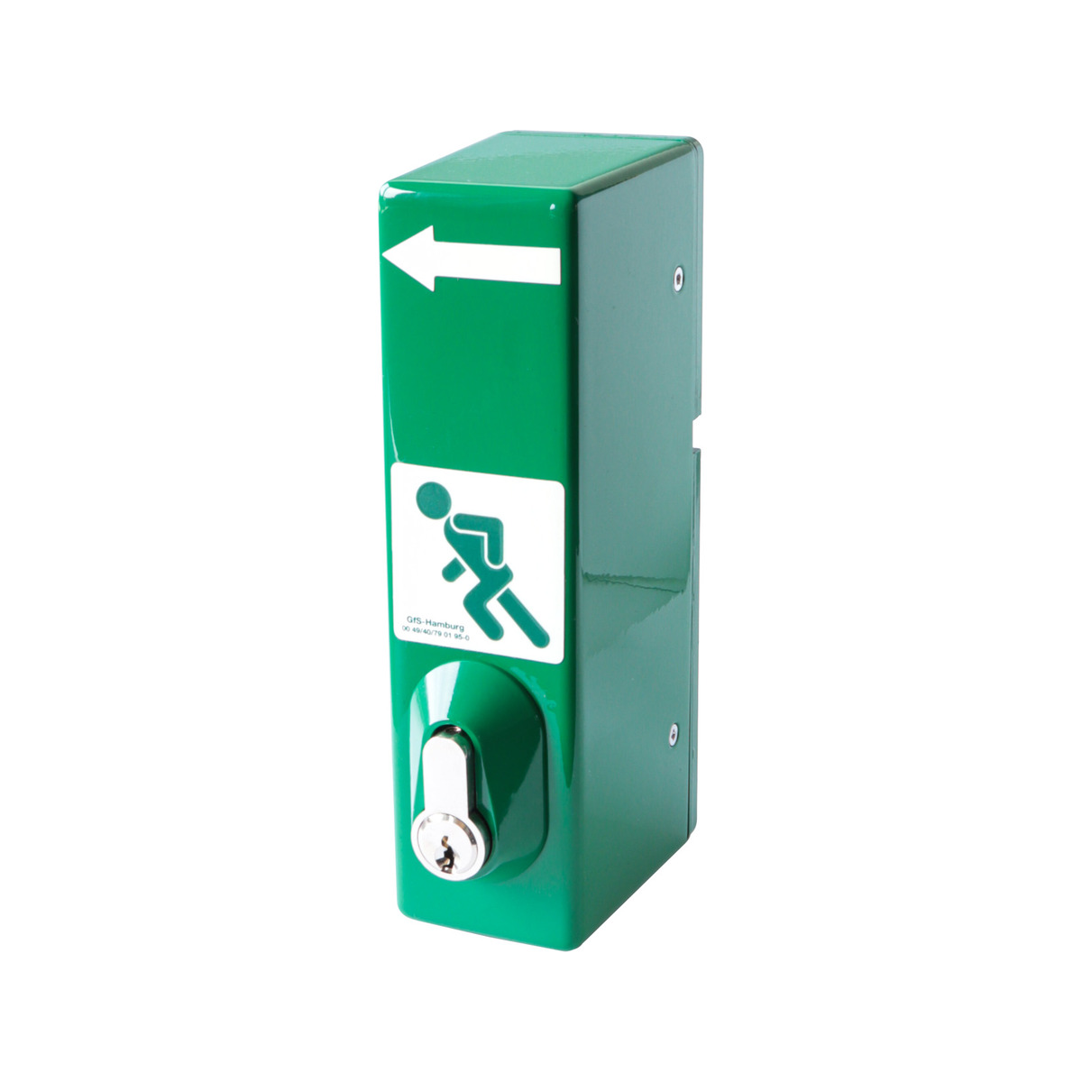 GfS Schwenk-Türwächter PUR mit Profilhalbzylinder und Spritzwasserschutz, RAL 6029