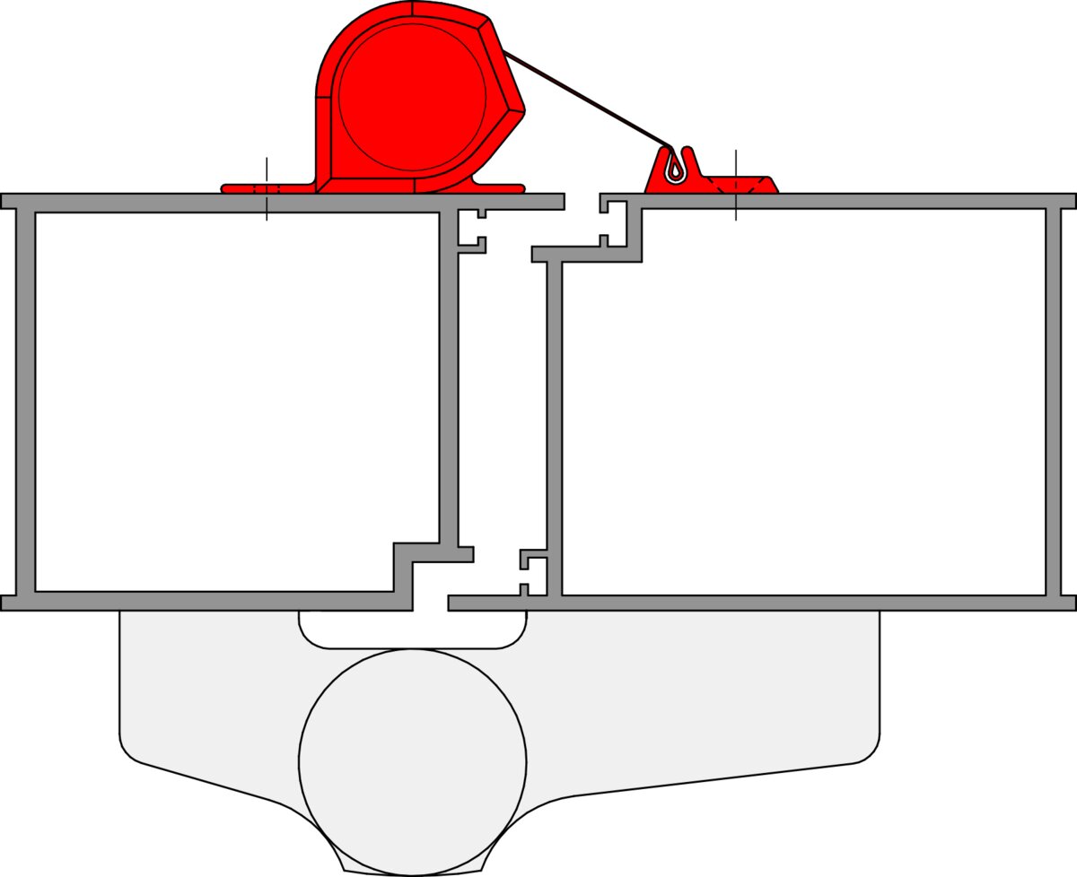 Athmer NR-25 Einbaudetail Nebenschließkante geschlossene Tür