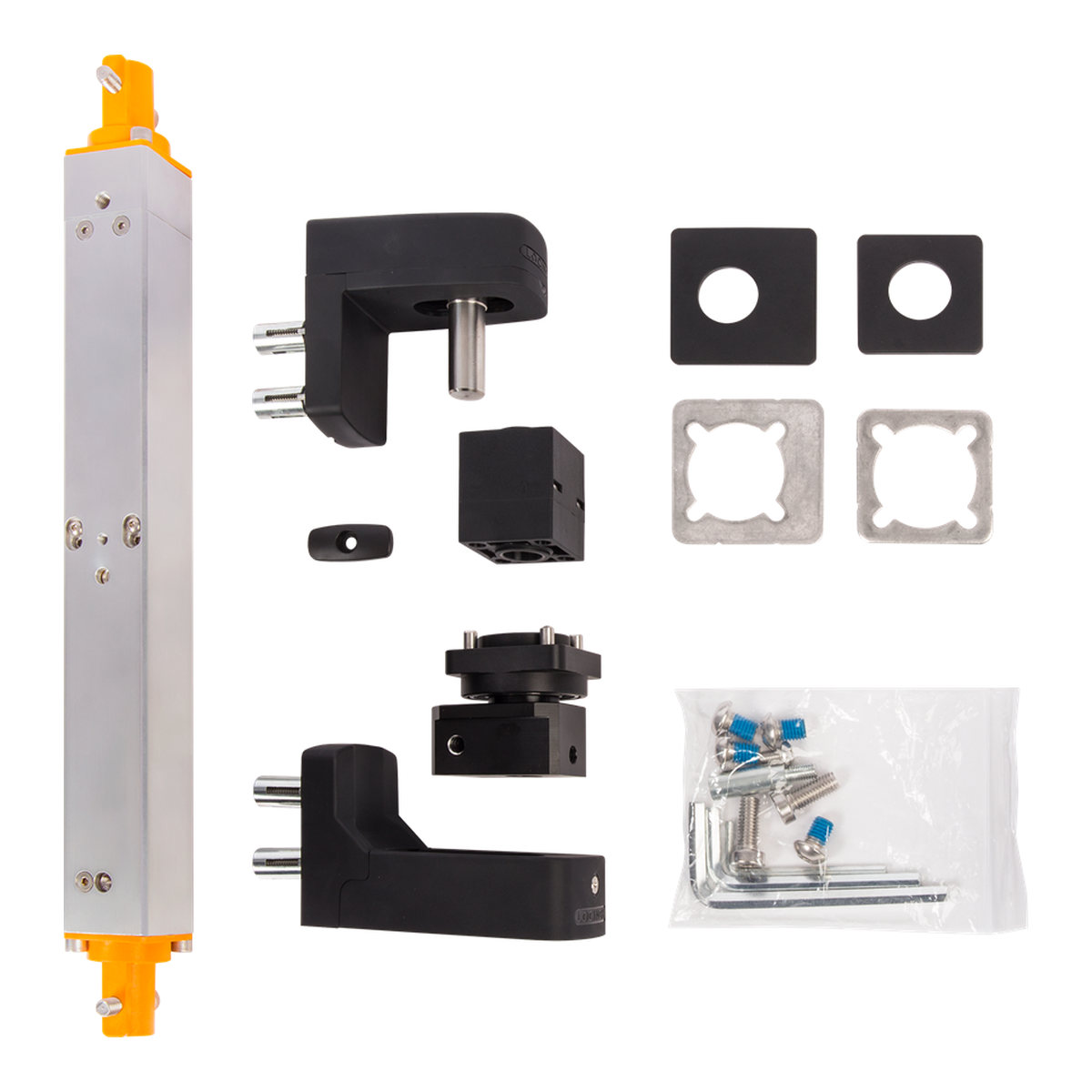 Locinox INTERIO Lieferumfang mit Torbandsatz, Abdeckplatten und Befestigungsmaterial