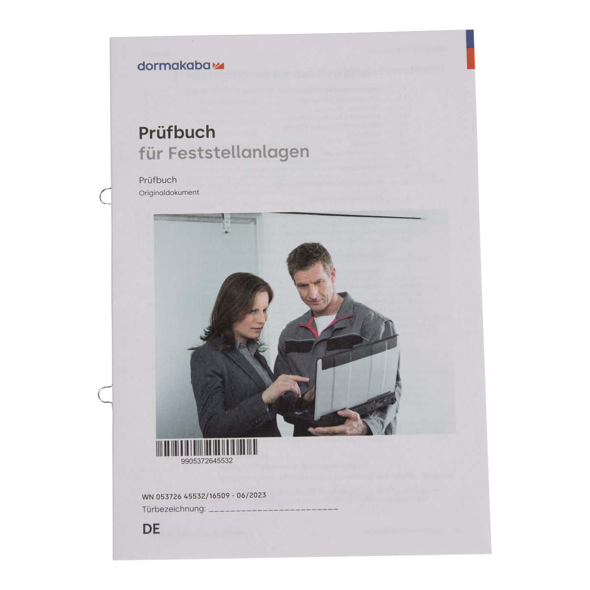 Dorma Prüfbuch für Feststellanlagen — Titelseite