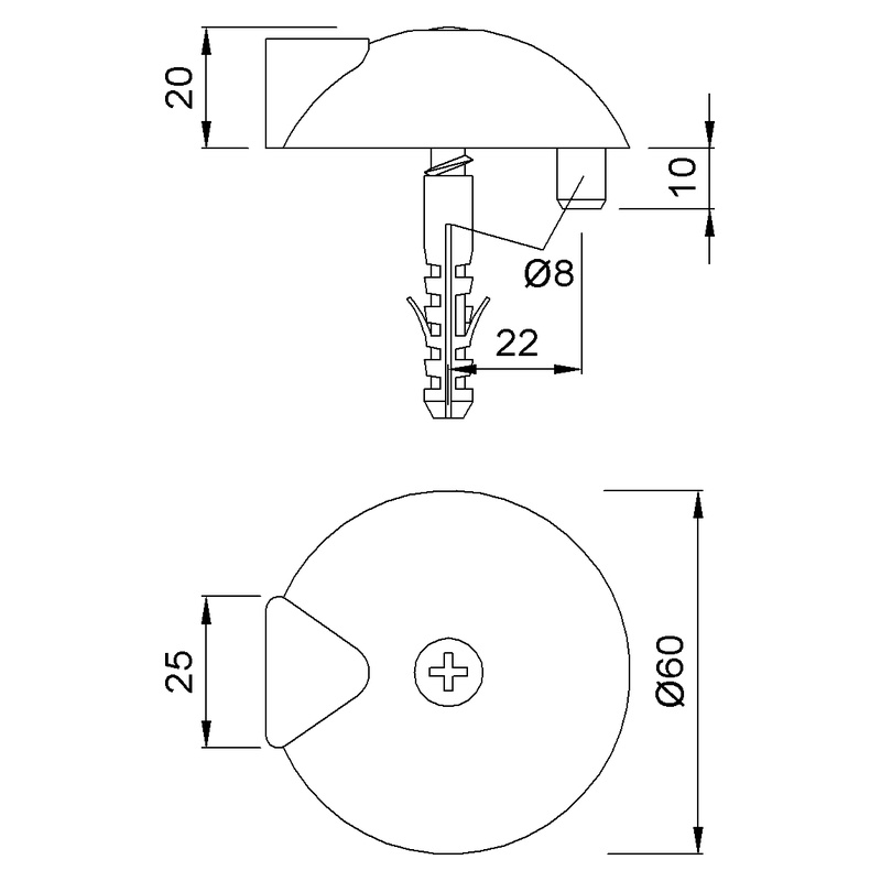 KWS 2003 Bodenpuffer flach Technische Zeichnung