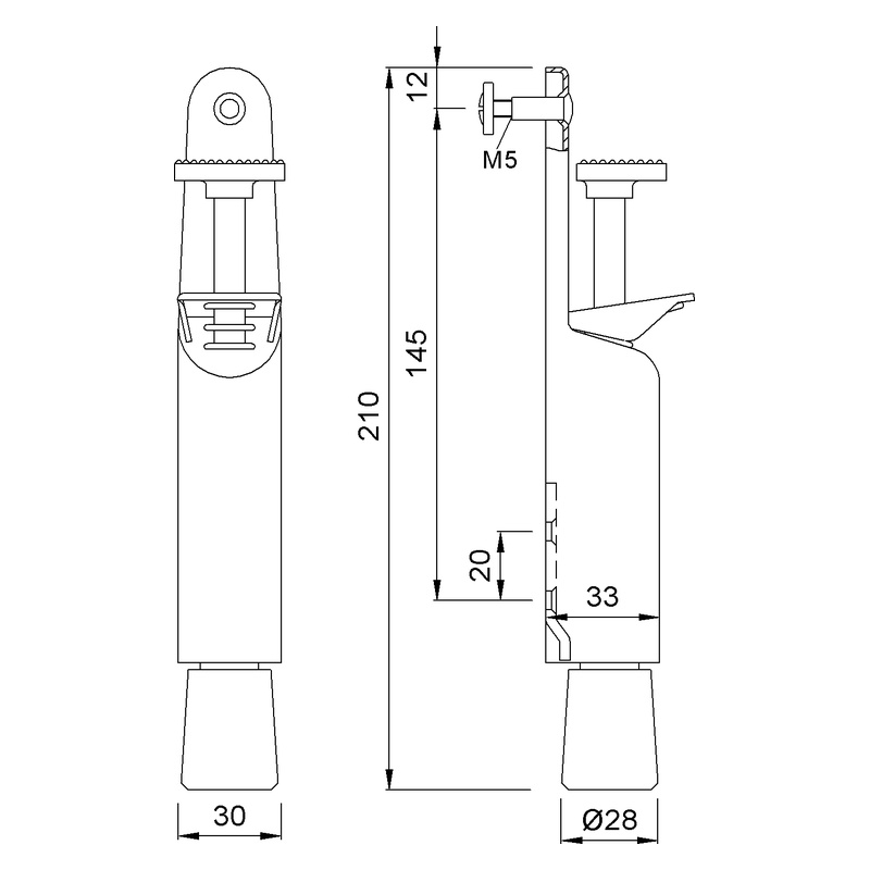 KWS 1030 Tretbolzen Technische Zeichnung