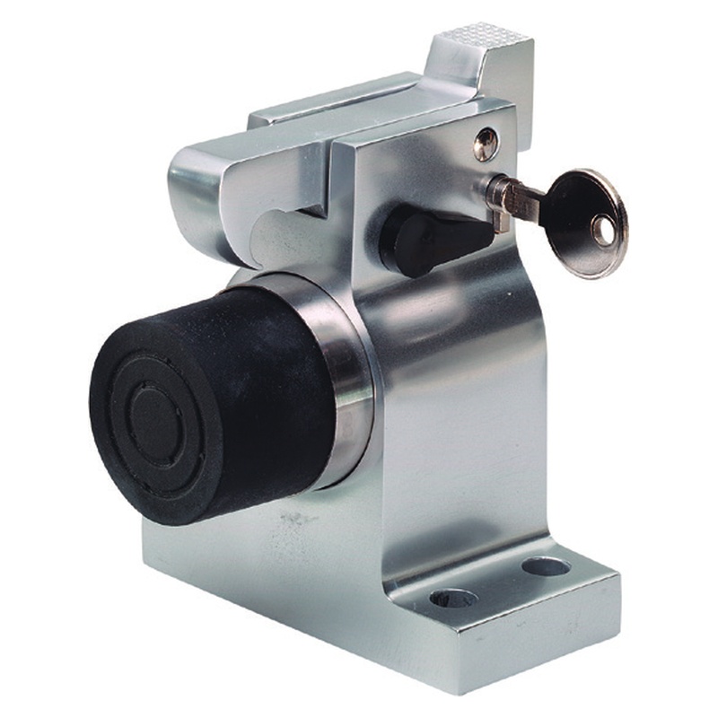 KWS 1091 1092 Türfeststeller mit Abschließvorrichtung Fanghaken Aluminium