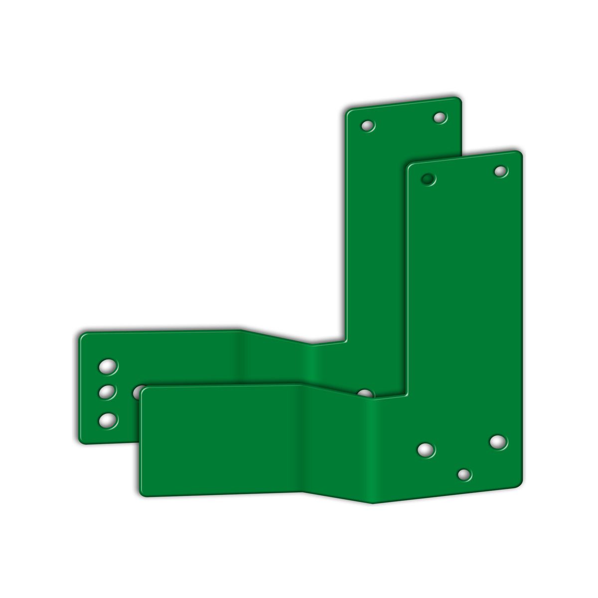 Gekröpfte Montageplatte für EH-Türwächter® an Stangengriffen 50mm