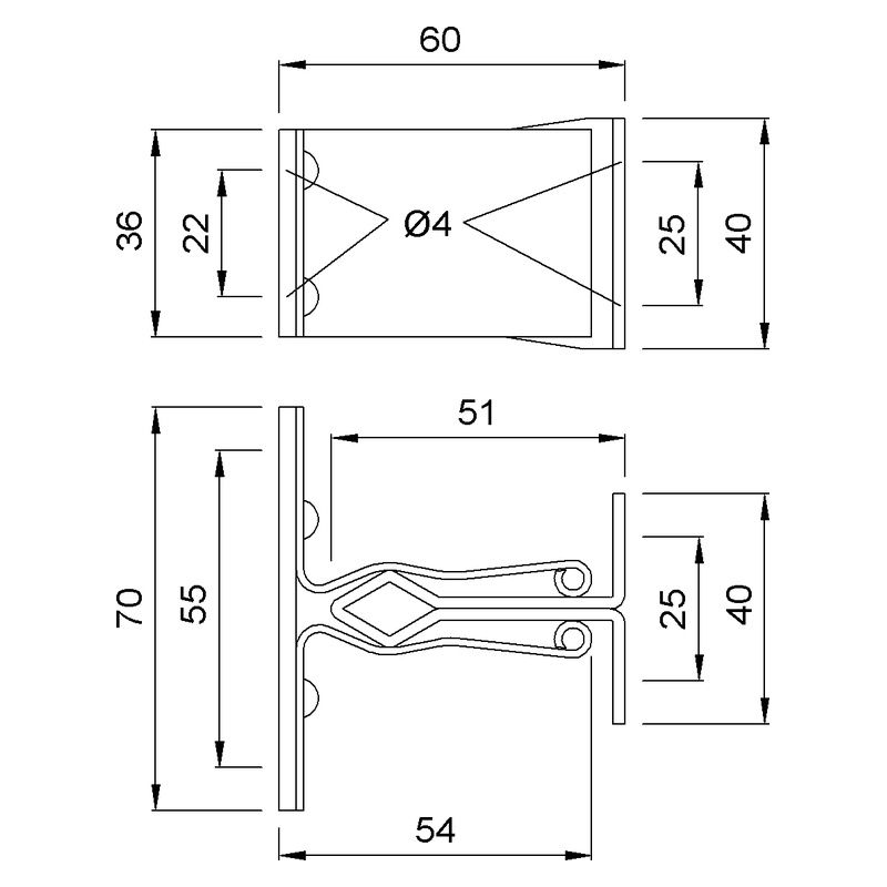 KWS 1072 Federfeststeller Stahl Technische Zeichnung