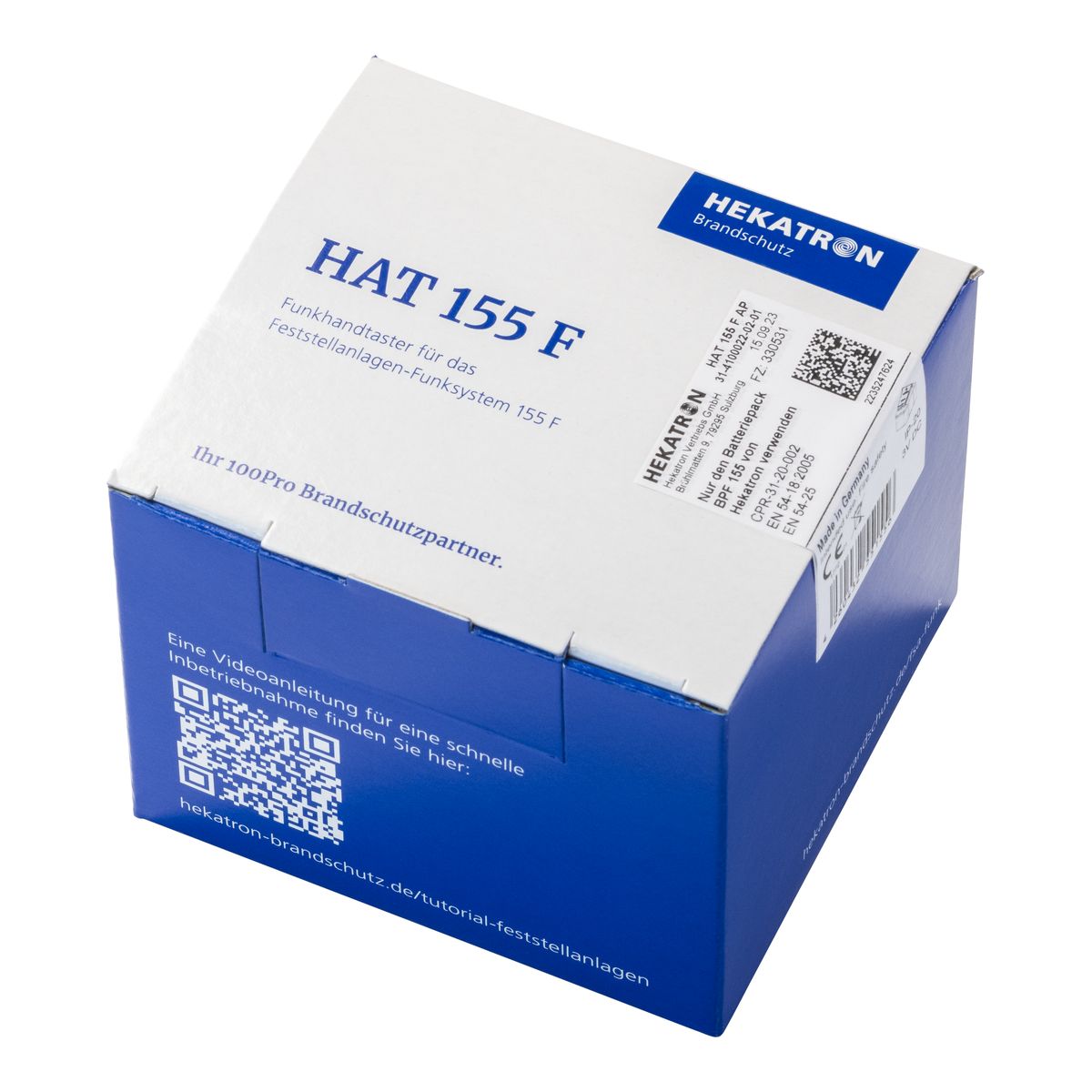 Hekatron HAT 155 F AP - Funk-Handauslösetaster für Feststellanlagen Schrägansicht