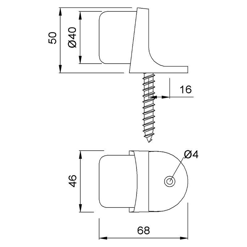 KWS 2022 Türpuffer Stockschraube Technische Zeichnung