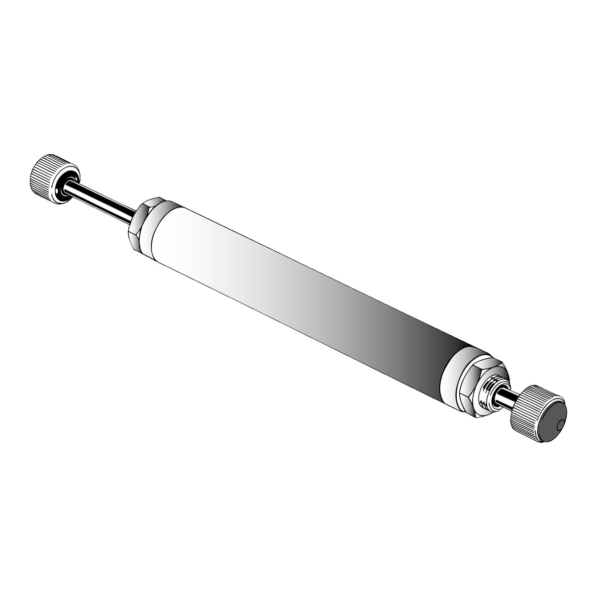 DICTATOR ZDH bg 28 zweiseitiger Endlagendämpfer ohne Rückstellfeder, Zylinder Ø 28 mm