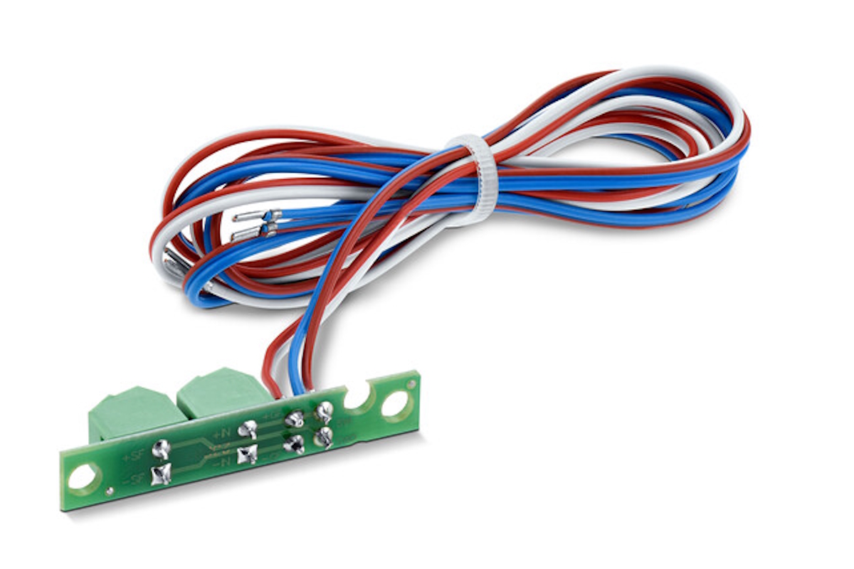 GEZE Anschlussplatine 118736 mit vormontiertem Kabel und 2-poliger Schraubklemme – Ersatzteil für E-ISM-, R-ISM- und Boxer-Gleitschienen