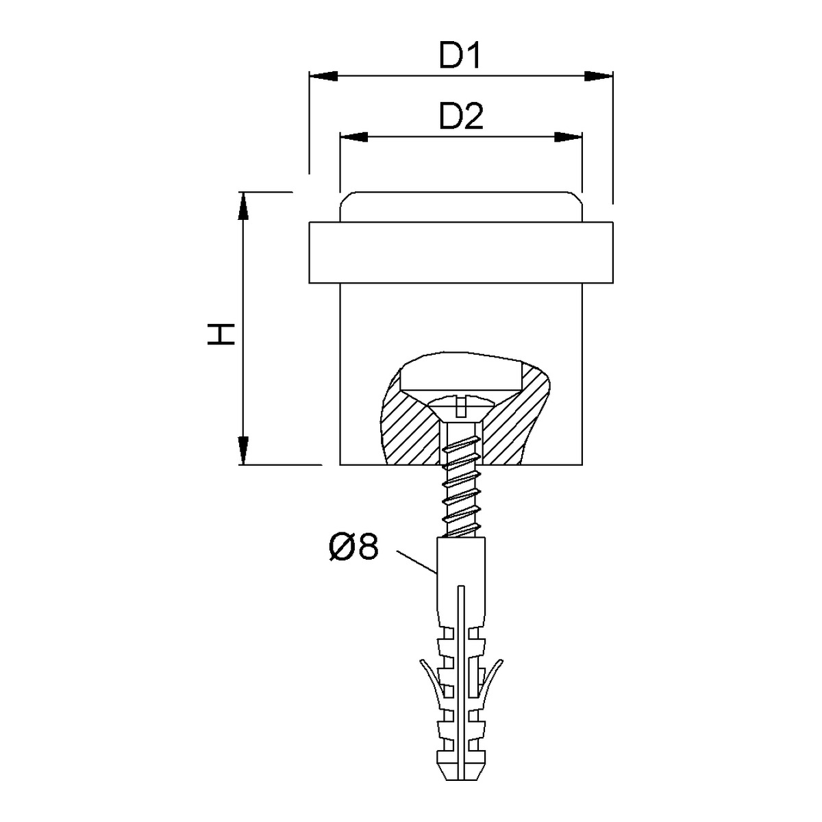KWS 2097 Bodenpuffer Pufferring Technische Zeichnung