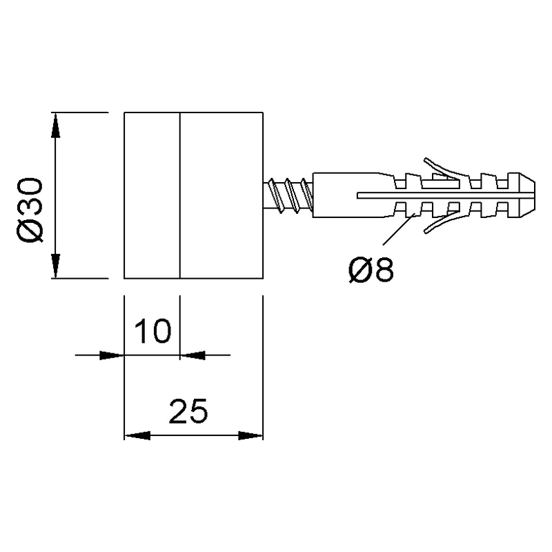 KWS 2008 Wandpuffer Technische Zeichnung