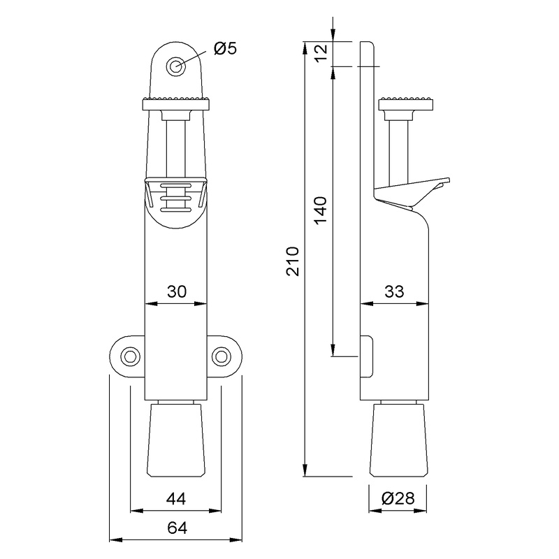 KWS 1026 1028 Tretbolzen Technische Zeichnung Maße