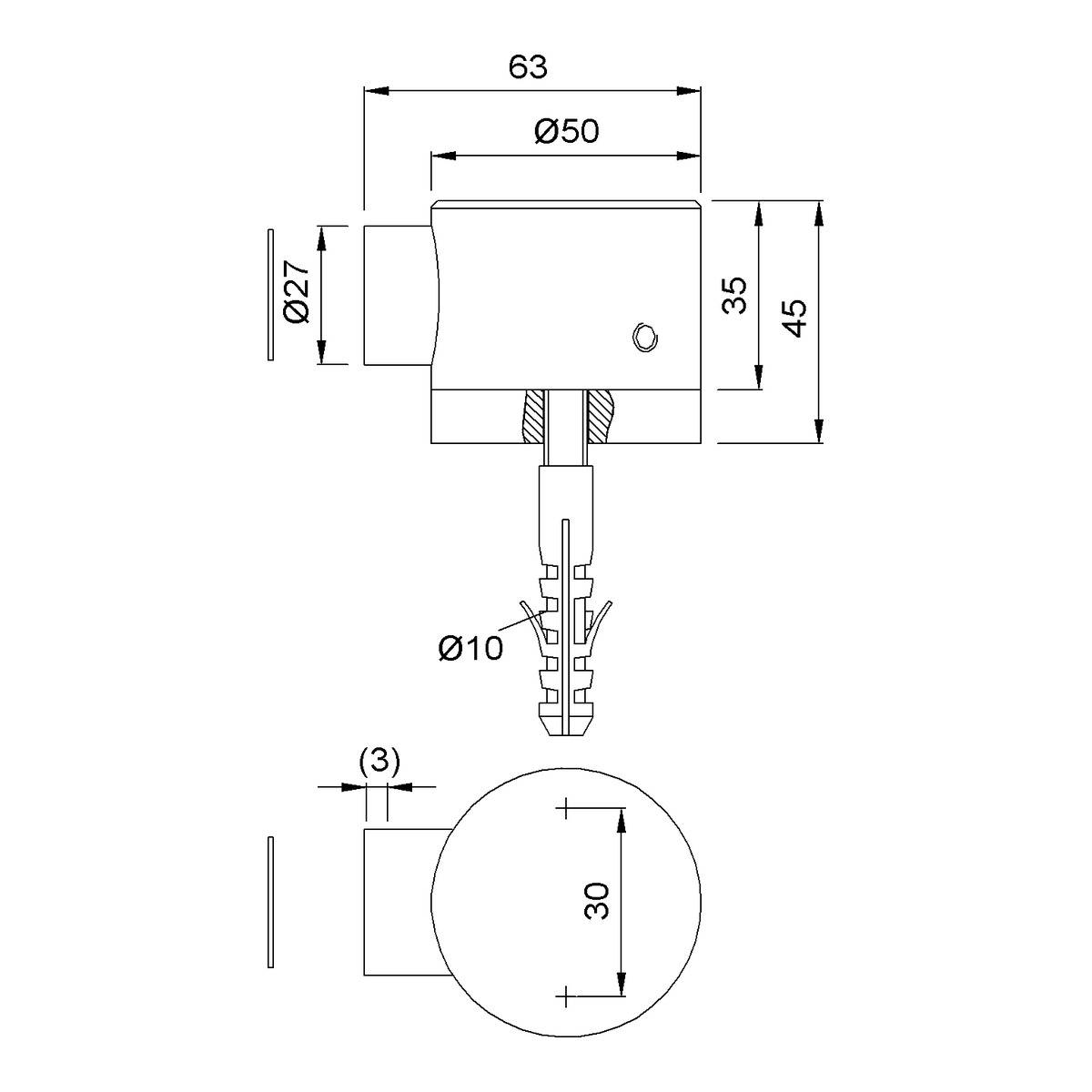 KWS 1015 Magnetfeststeller Technische Zeichnung