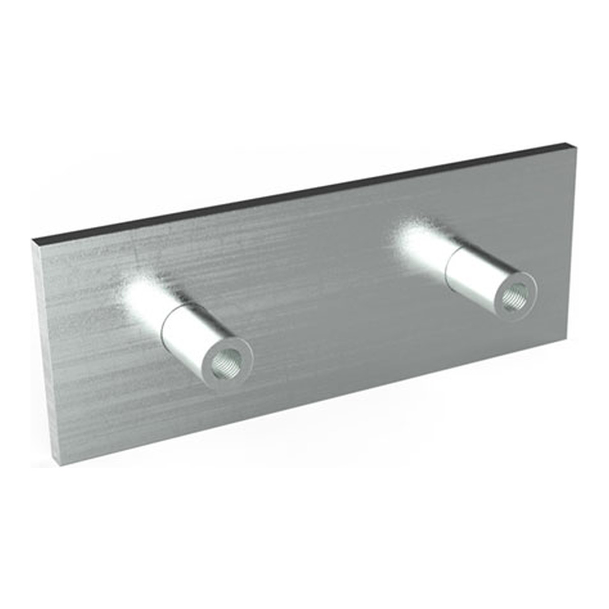 DICTATOR Gegenplatte TB 205468, 80 × 30 mm, Edelstahl V2A, mit zwei verpressten Gewindehülsen M5 für Flügelböckchen