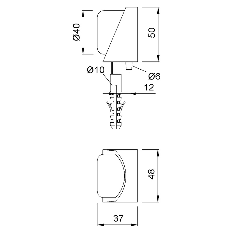 KWS 2028 Türpuffer Technische Zeichnung