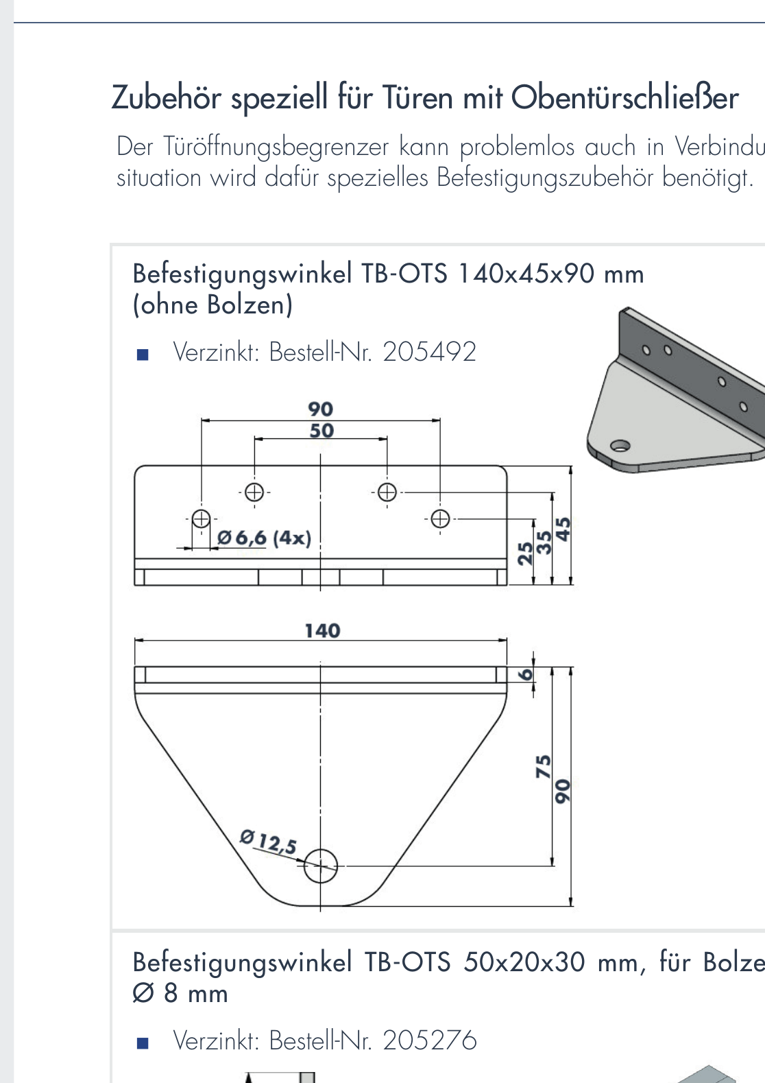 DICTATOR Befestigungswinkel TB-OTS 140×45×90 mm, verzinkt Montagezubehör