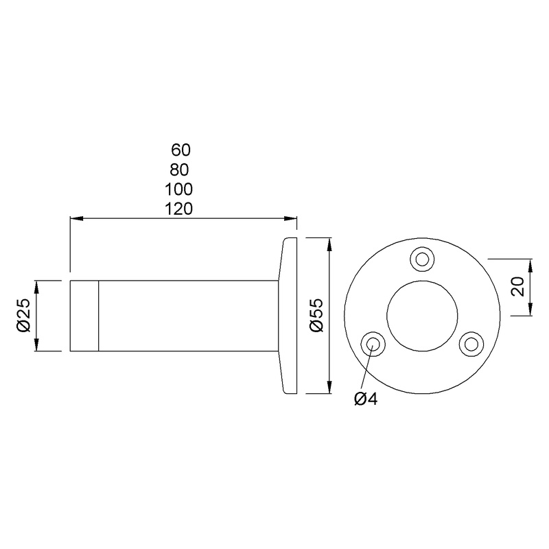 KWS 2009 Wandpuffer zylindrisch Technische Zeichnung